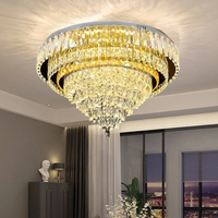 LED осветително тяло от кристал Grandisomo Luce, кръгло, с дистанционно управление, за таванен монтаж