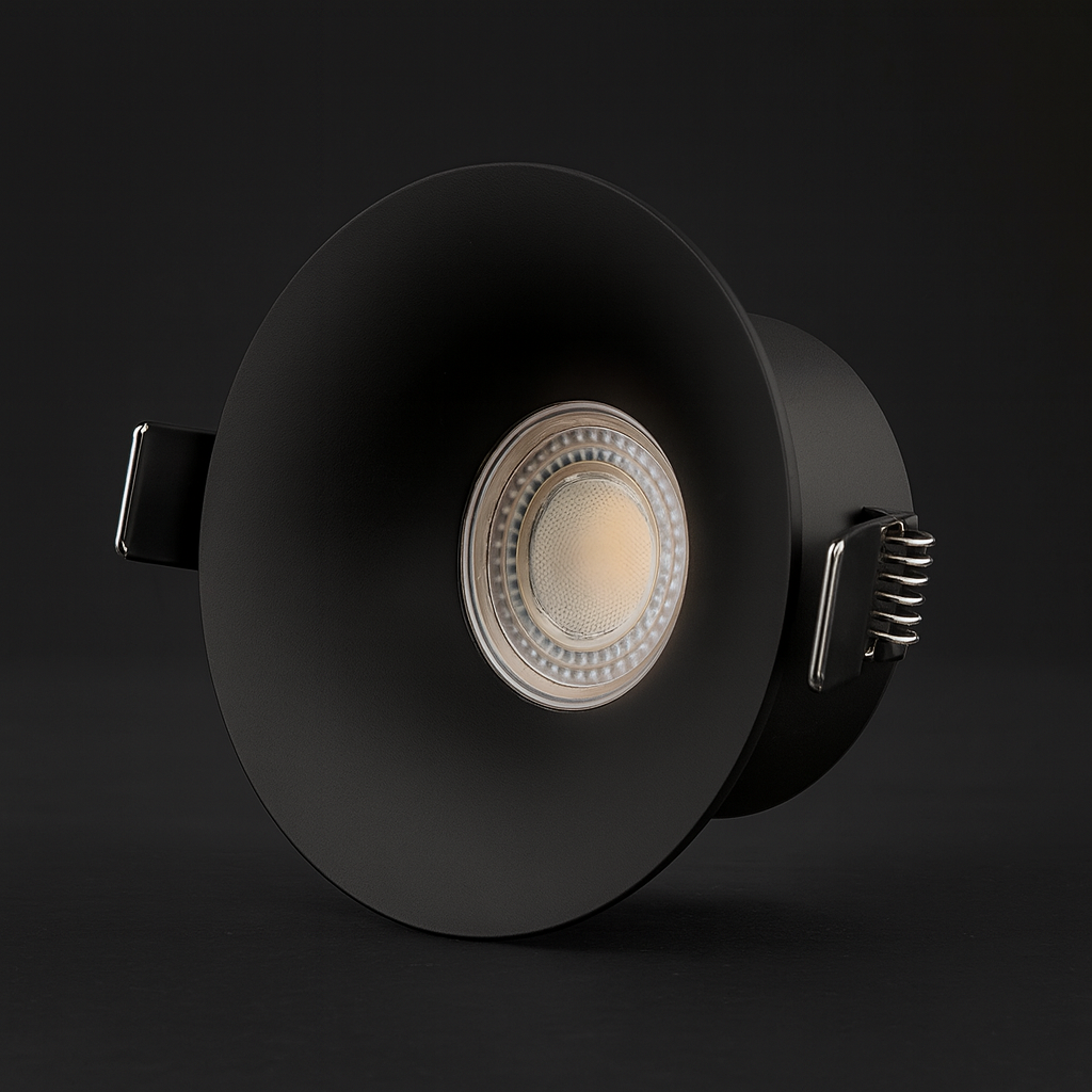 COB LED спот 12W Кръгъл Черен / ⌀78mm / Вграден / Неутрална светлина