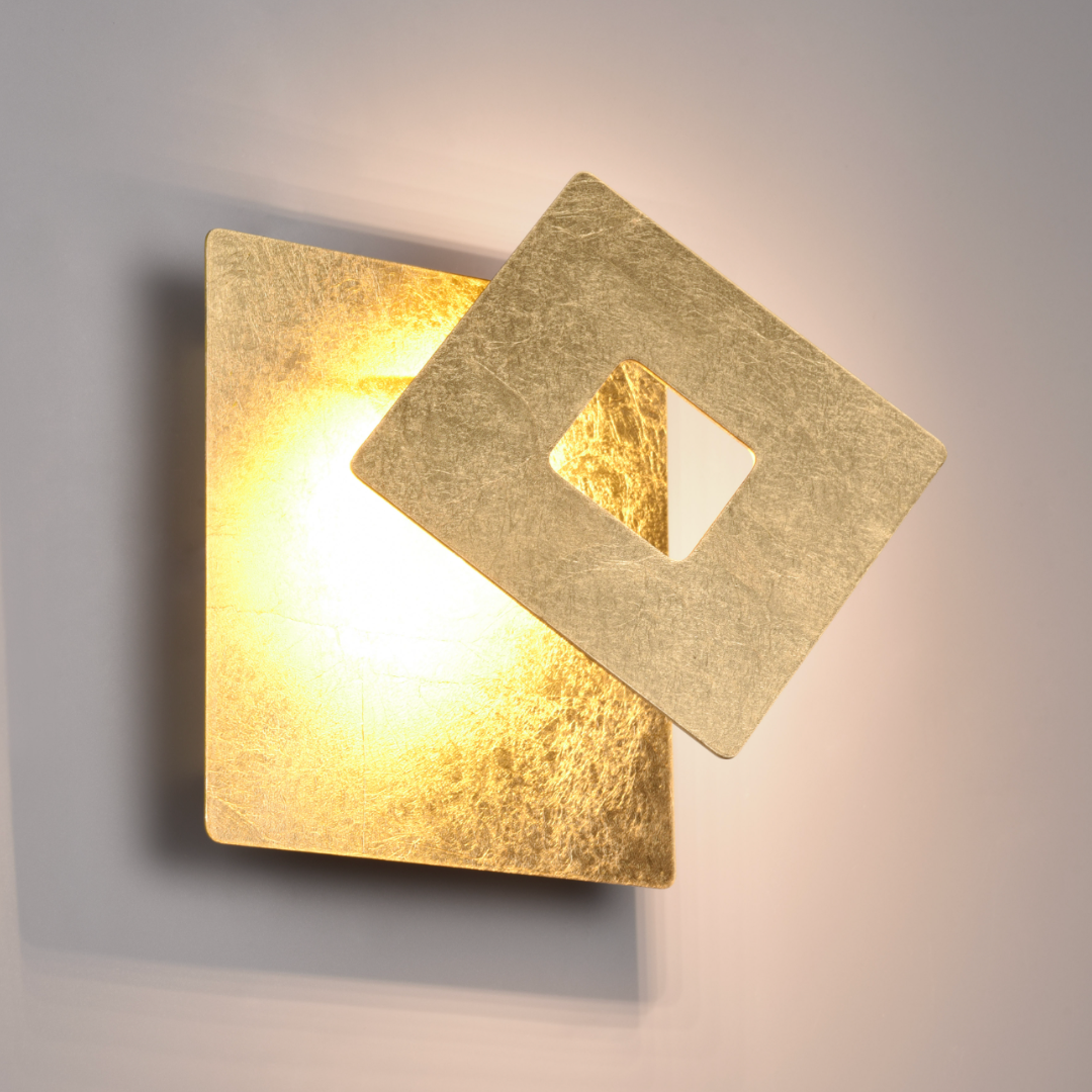 LED аплик Luxury Square Gold LEANO