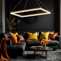 Lustra LED Suspendata Gold GlowPanel AURIE / 120CM / SUSPENDATE Lighting Fixtures