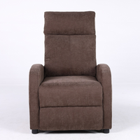 Релакс фотьойл с механизъм Recliner, кафяв текстил