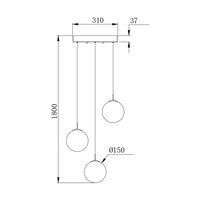 Lustra Abajur Suspendata 3xG9 White ALBA / ABAJUR Chandeliers
