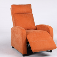 Релакс фотьойл с механизъм Recliner, текстил, оранжев