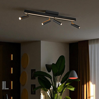 Lustra LED cu 4 Spoturi pe Sina ZENO Black NEAGRA / 133CM led ceiling light