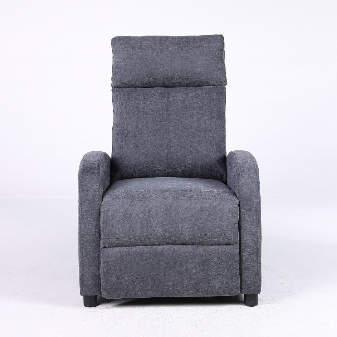 Релакс фотьойл с механизъм Recliner, тъмно сив текстил