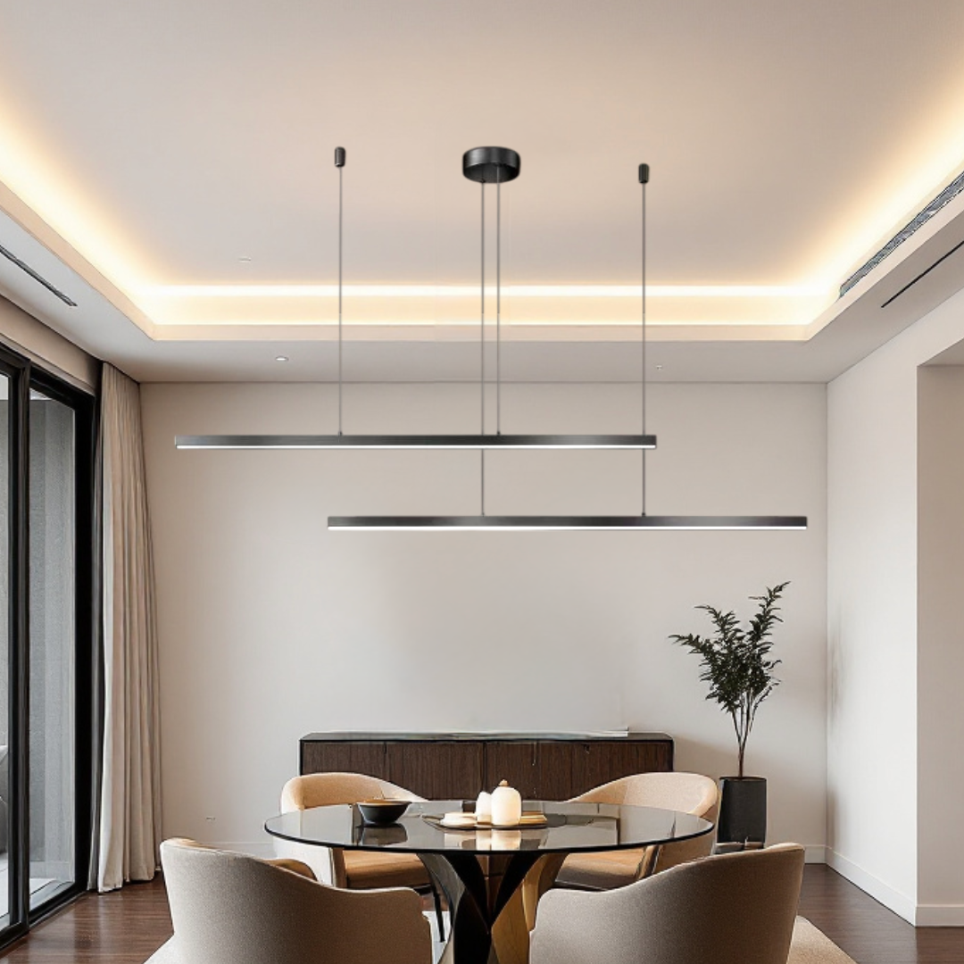 LED осветително тяло висящо 72W Elegant Office Black еквивалент 500W