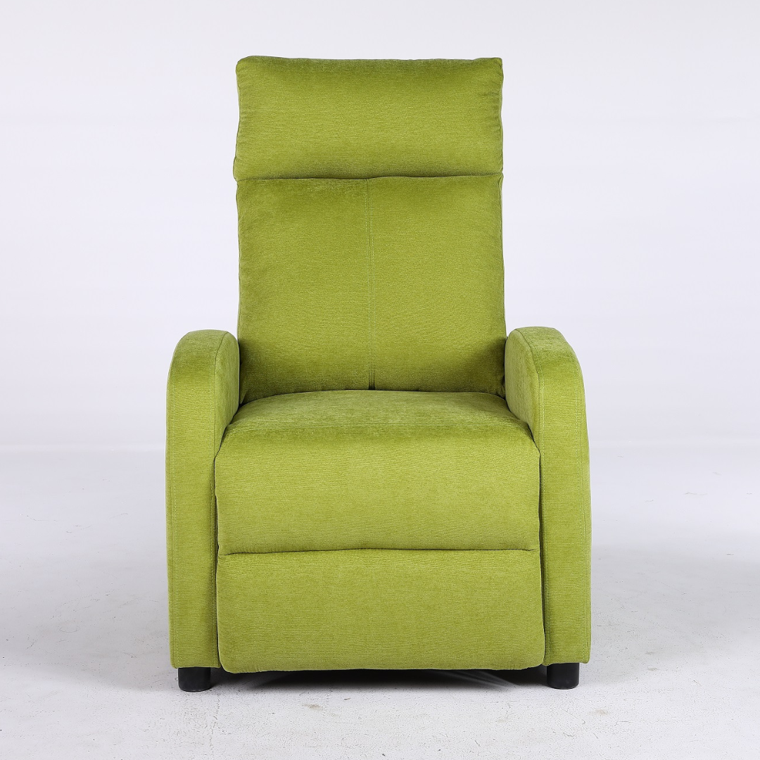 Релакс фотьойл с механизъм Recliner, зелена дамаска