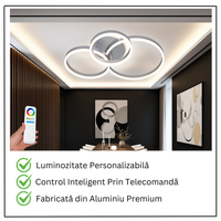 Осветително тяло LED Beauty Silver Circle еквивалент 600W с дистанционно