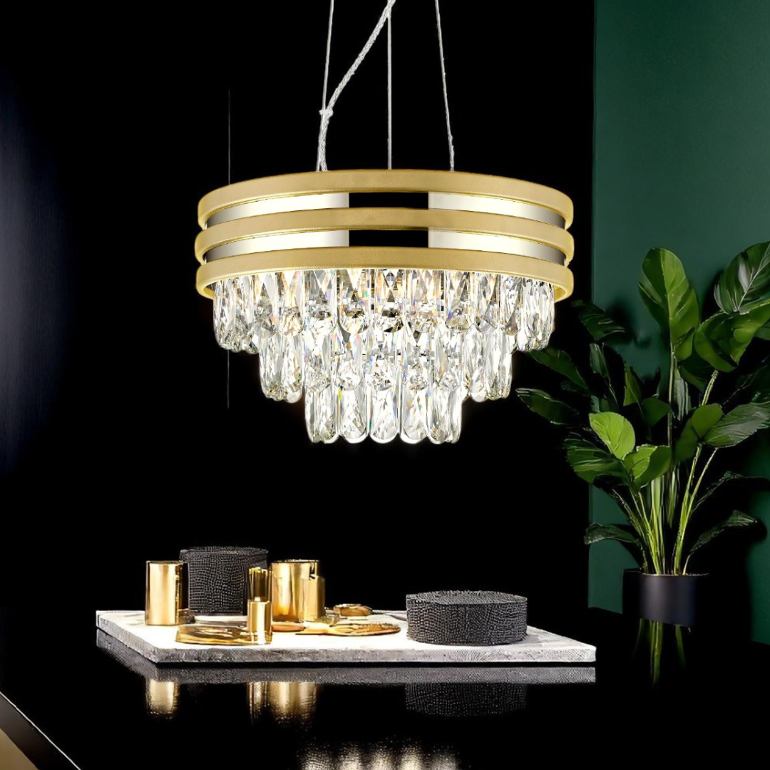 Кристален полилей Gold Premium Luxury NAICA Ø38 cm – Модерен аксесоар за ексклузивни интериори