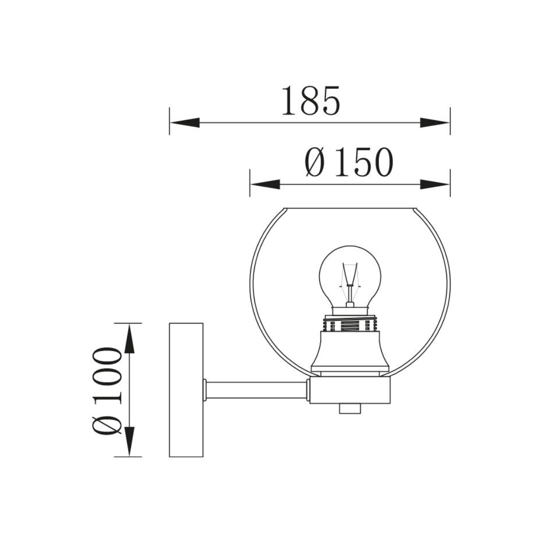 Aplica Perete 1xE27 Smokey NEAGRA / APLICA PERETE / MINIMALIST DESIGN Wall Light Fixtures