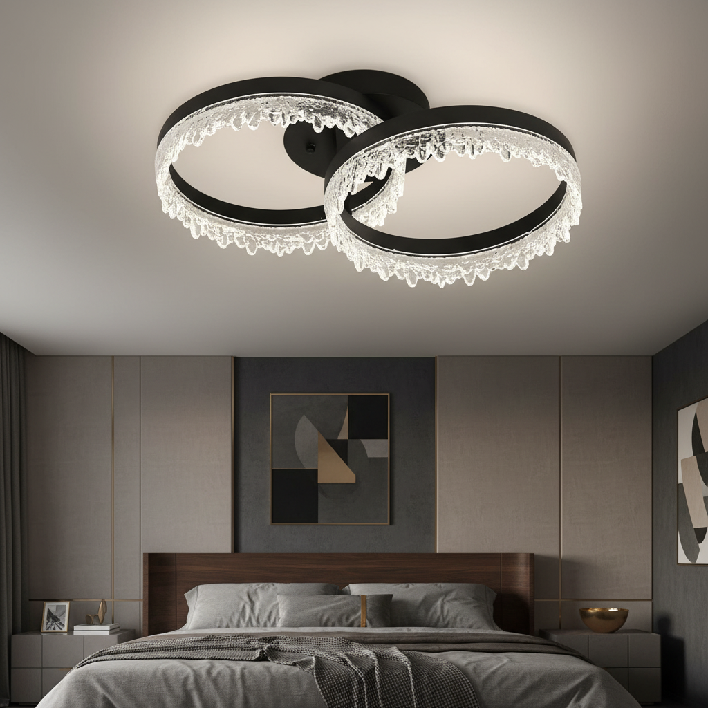 LED осветително тяло 2 CIRCLE VALS Еквивалент 200W Дистанционно