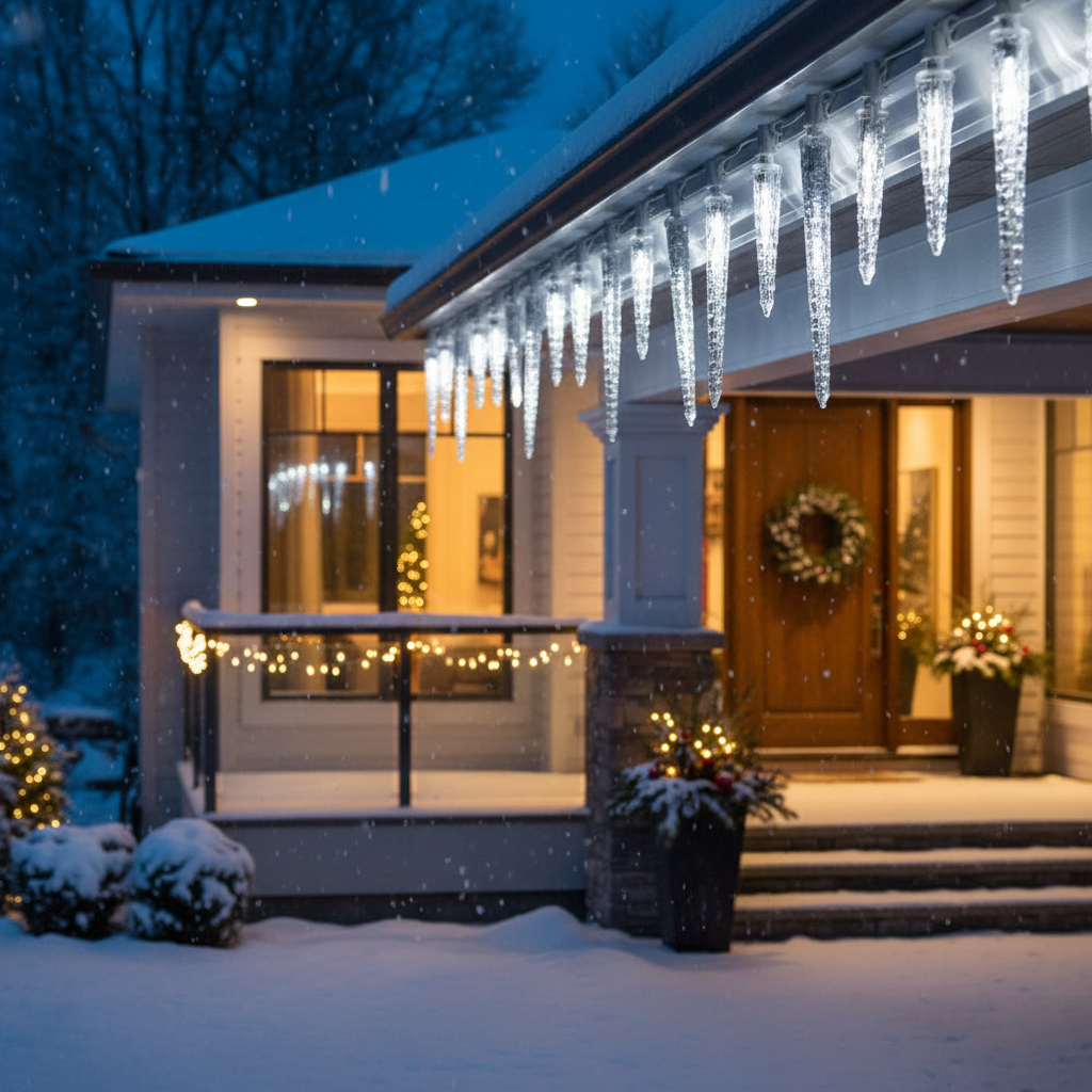 LED инсталация ледени висулки Coldvale 72 LED 1.8M Бял кабел IP44