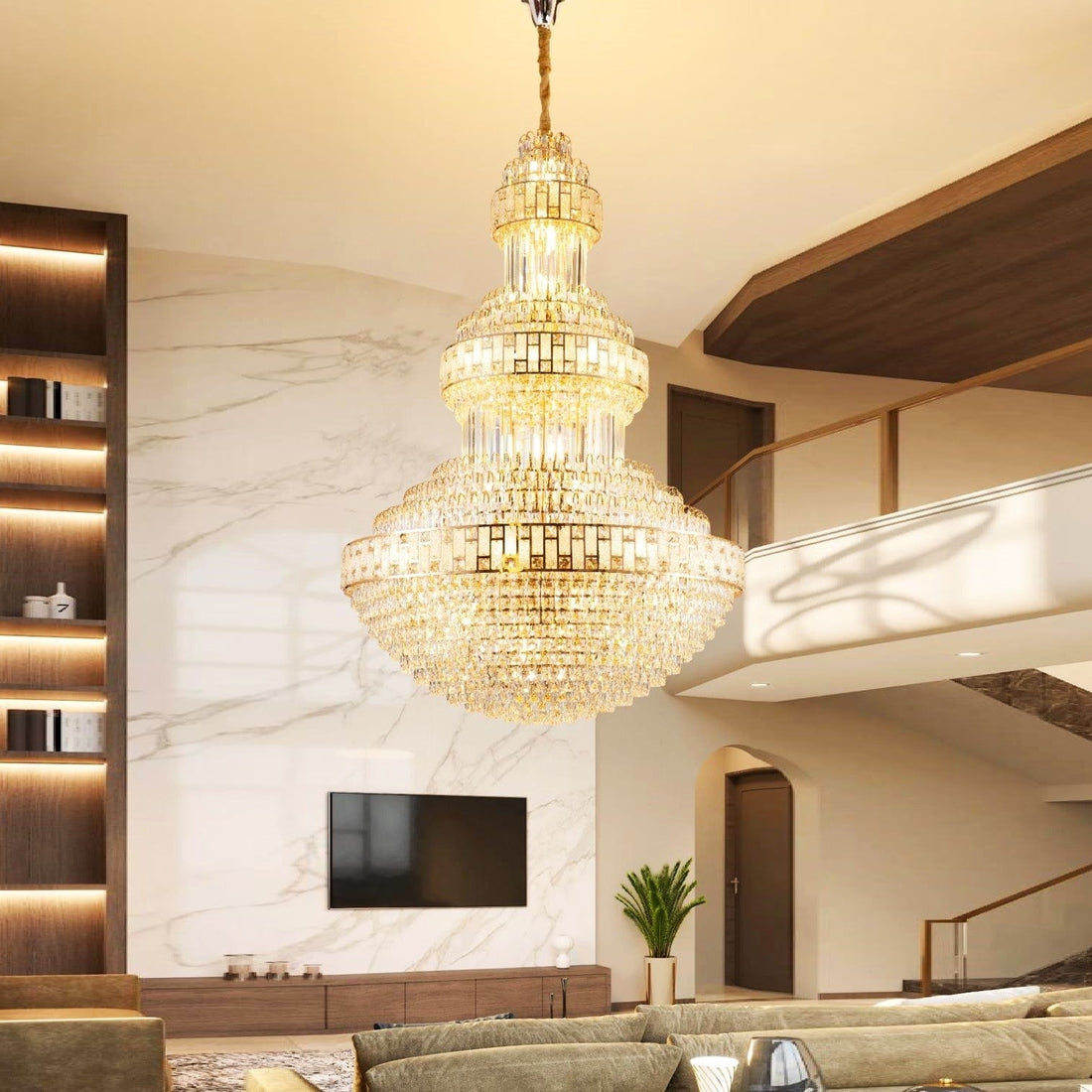 Полилей от кристал LUXURY Golden 180cm -L301