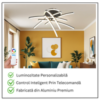 LED осветително тяло 114W Ophelia 6 елемента черна еквивалент 600W с дистанционно