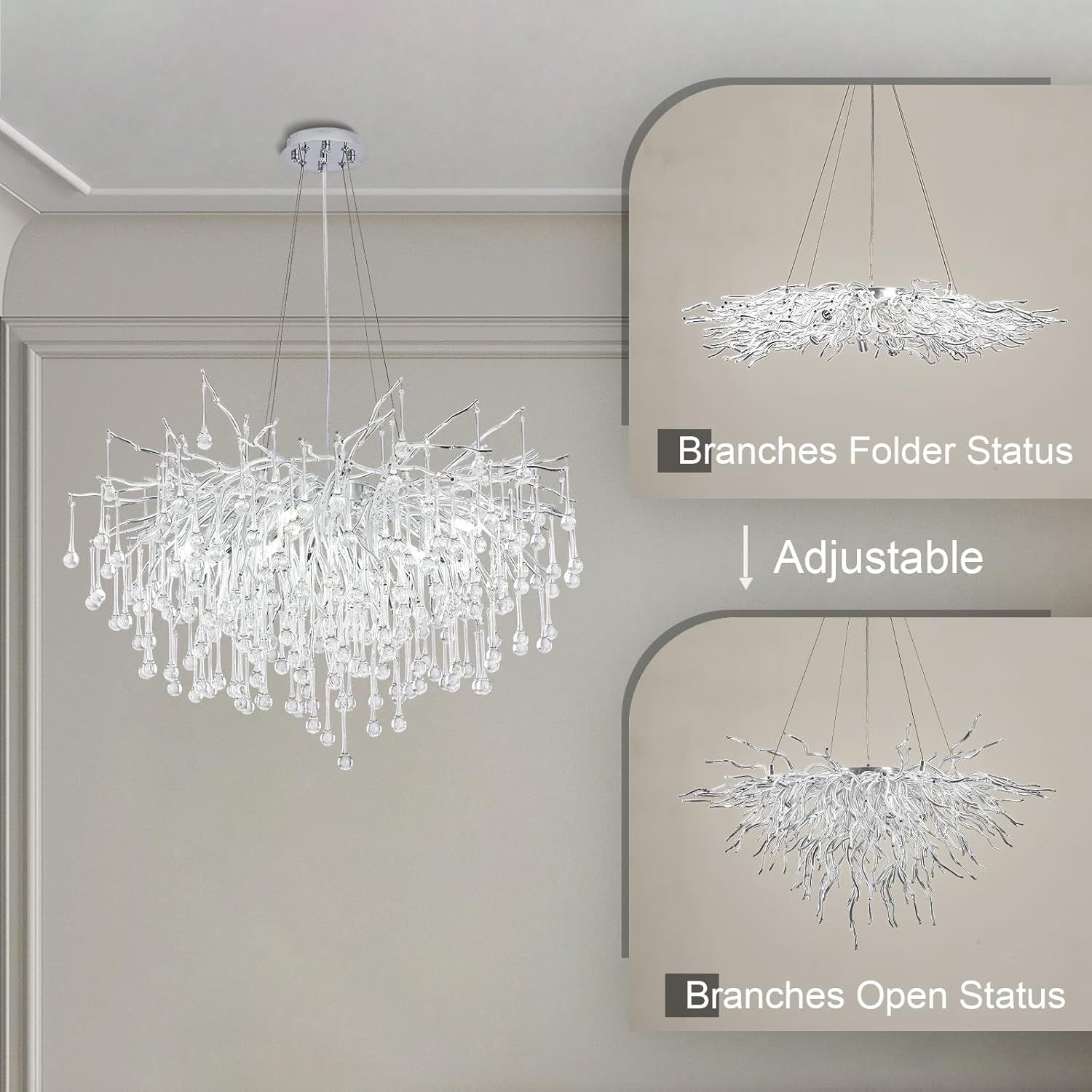 Полилей кристал LUXURY Silver Tears 60CM