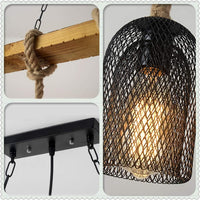 Осветително тяло Wood Design Steel Cage 5XE27