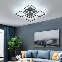 LED Осветително тяло 4+1 Big SQUARE BLACK 60CM Еквивалент 850W с дистанционно