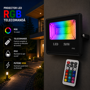 LED прожектор 50W Slim RGB
