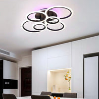 LED осветително тяло 4+2 CIRCLE RGB BLACK Еквивалент 600W Дистанционно