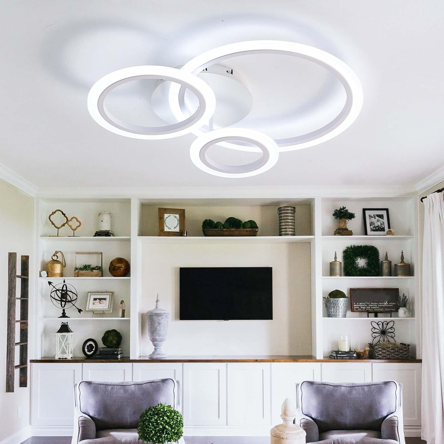 LED осветително тяло 3 WHITE CIRCLE Еквивалент 300W Дистанционно управление