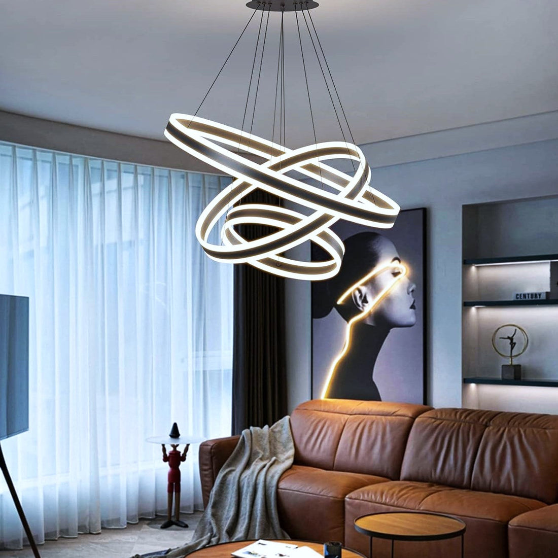 LED осветително тяло KING Black XXL 80cm 3 сегмента Еквивалент 1200W Дистанционно
