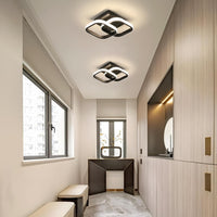 LED осветително тяло 32W Double Square черен еквивалент 200W