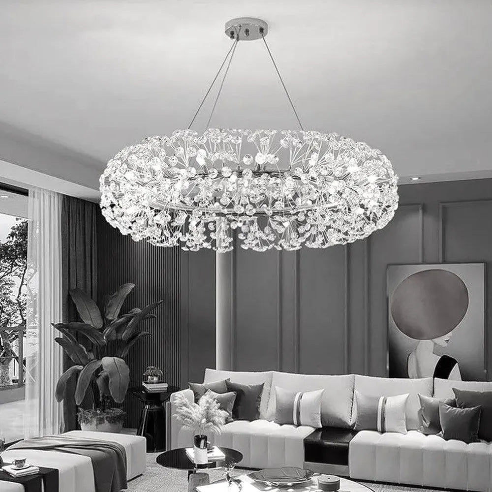 Окачено осветително тяло Crystal Dandelion Silver XXL