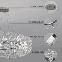Окачено осветително тяло Crystal Dandelion Silver XXL