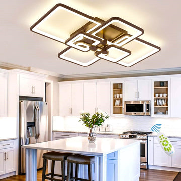LED осветително тяло 4+2 SQUARE Brown с дистанционно, еквивалент 800W