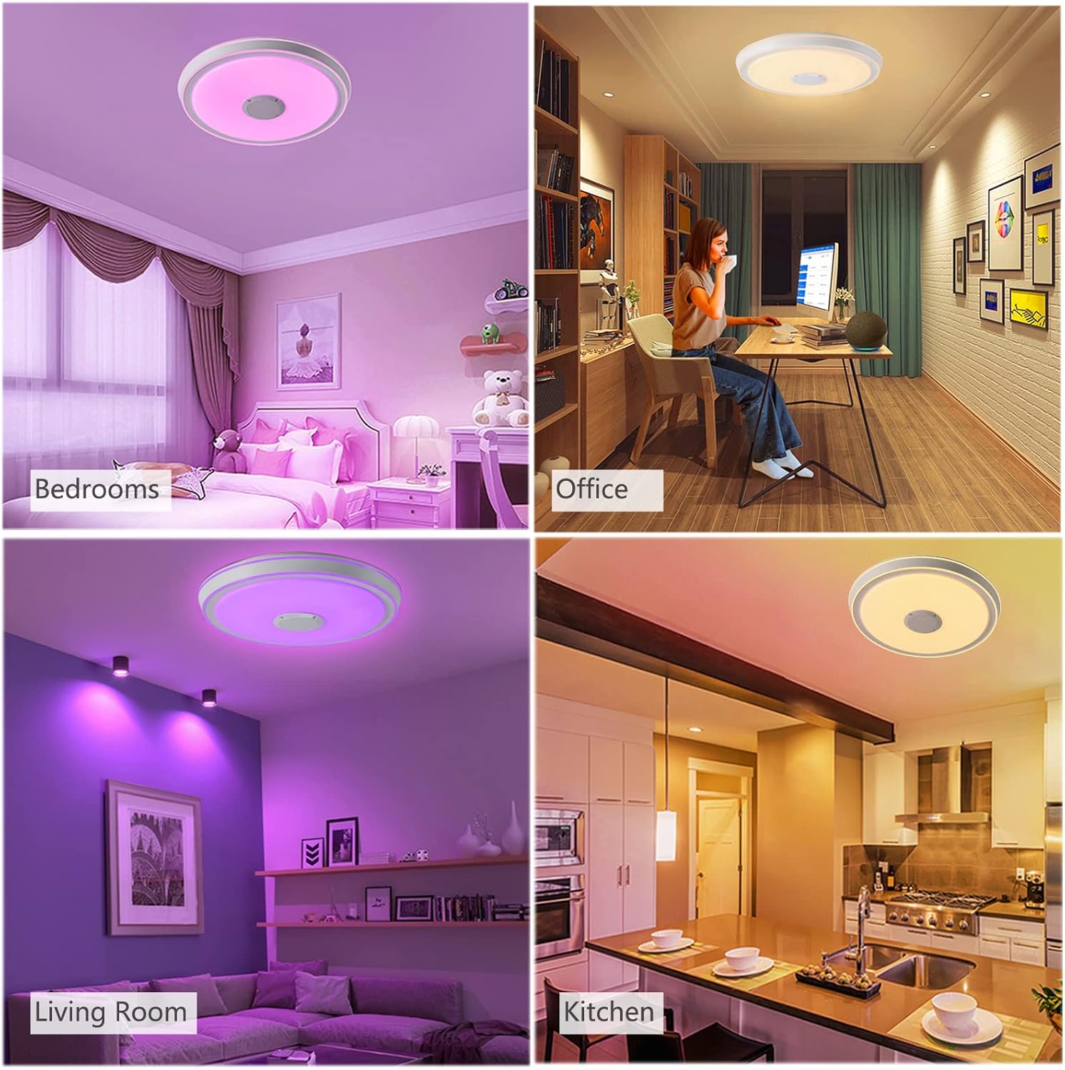LED плафон SMART 50W RGB+CCT, Bluetooth и дистанционно, еквивалент на 400W