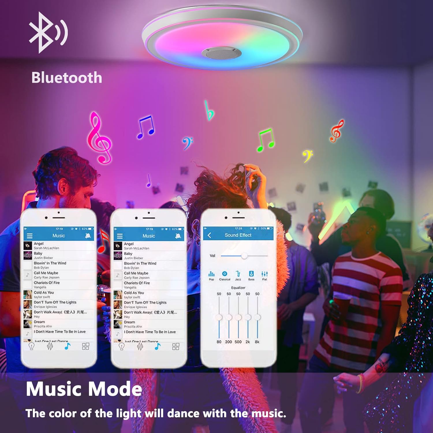LED плафон SMART 50W RGB+CCT, Bluetooth и дистанционно, еквивалент на 400W