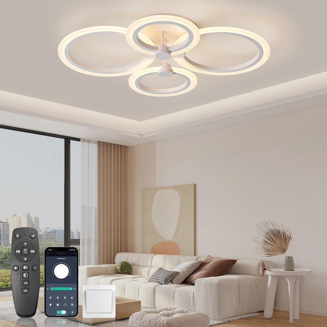 LED осветително тяло 72W 4 CIRCLE SMART гласово управление Еквивалент 400W