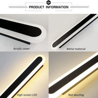 LED аплик линеен 48W 60cm черна еквивалент 300W