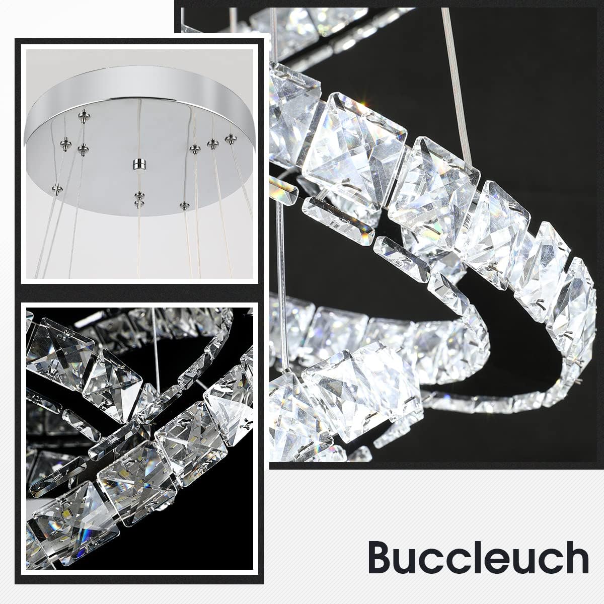 LED осветително тяло 3 сегмента CRISTAL SLIM еквивалент 600W с дистанционно