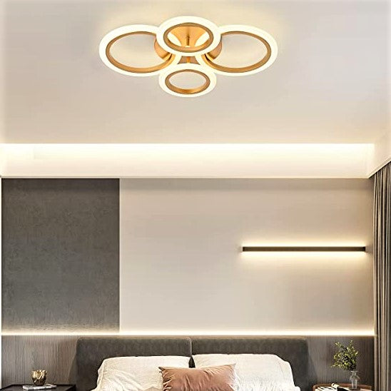 Осветително тяло LED 2+2 CIRCLE GOLD Luxury с дистанционно, еквивалент 400W