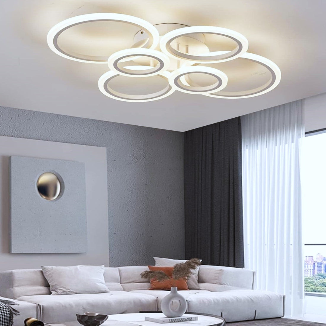 LED осветително тяло 4+2 CIRCLE MAXI БЯЛ SMART Еквивалент 600W