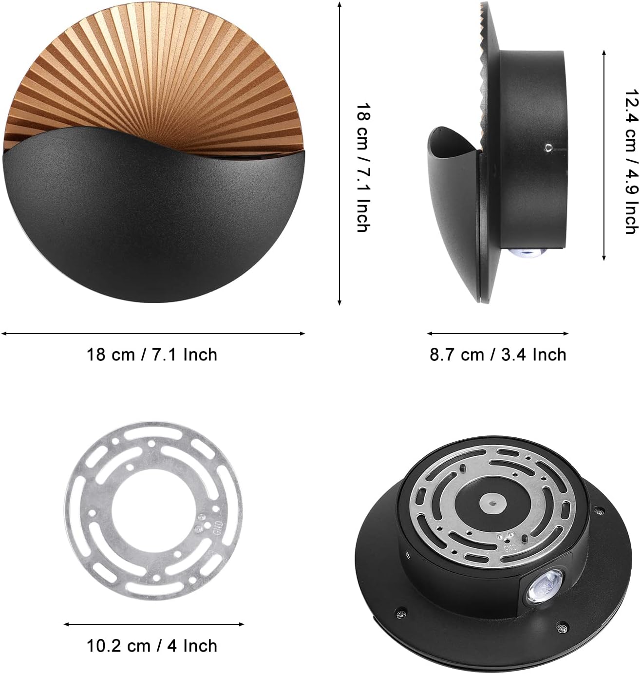 LED аплик 12W CORAL BLACK за външен монтаж