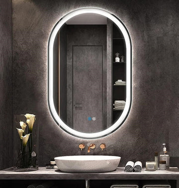 Oglinda Led Ovala 60X90Cm 3 Lumini Dezaburire Si Touch Od061 Mirror