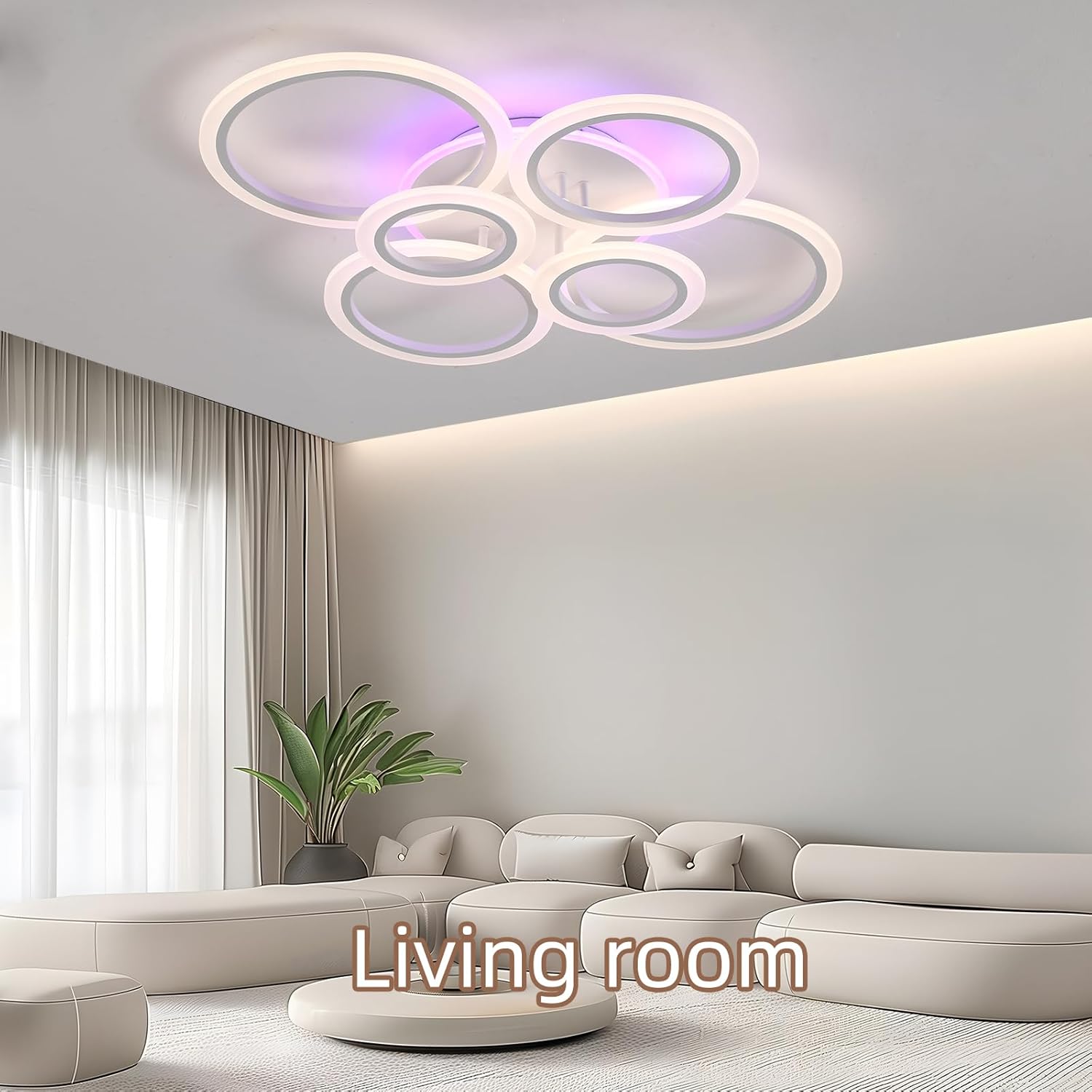 LED осветително тяло 4+2 CIRCLE RGB Бяло Еквивалент 600W Дистанционно
