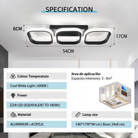 LED осветително тяло 60W ENZO SQUARE BLACK еквивалент 300W