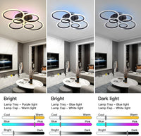 LED осветително тяло 4+2 CIRCLE RGB BLACK Еквивалент 600W Дистанционно
