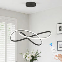 LED осветително тяло тип пендел INFINITY Black с дистанционно, еквивалент на 500W