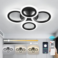 LED осветително тяло 72W 4 CIRCLE BLACK SMART гласово управление, еквивалент 400W