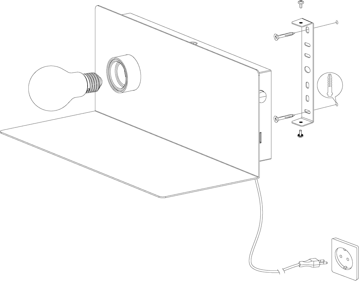 Аплик за стена CIGLIE EGLO 1xE27 с USB зареждане