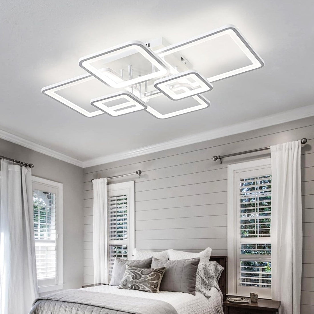 LED осветително тяло 4+2 SQUARE бяло с дистанционно, еквивалент 800W