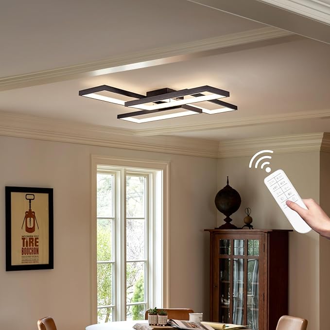 LED осветително тяло ZULE Black – еквивалент 750W с дистанционно