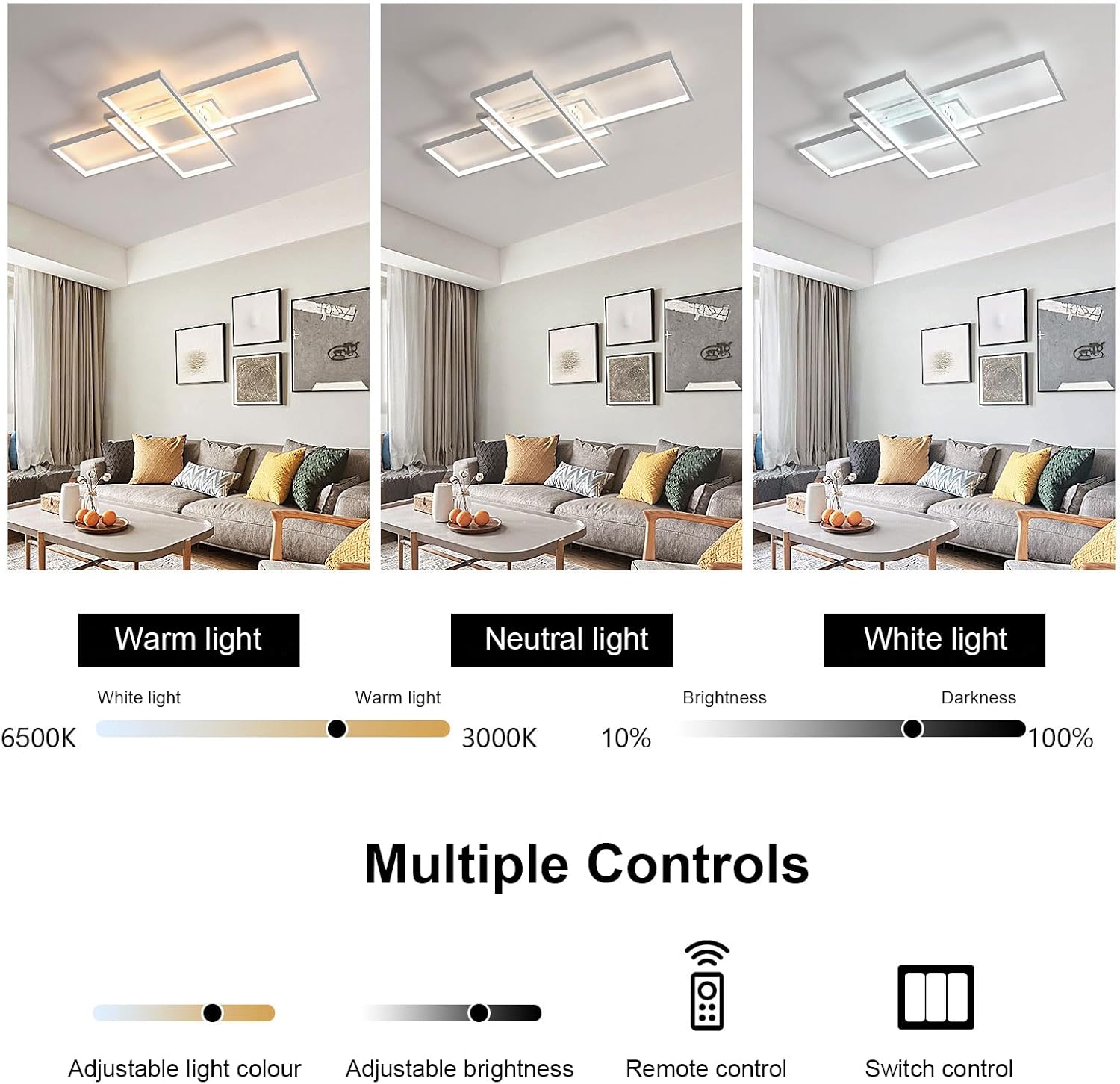 LED осветително тяло Gadget бяла еквивалент 500W с дистанционно