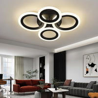 LED осветително тяло 72W 4 CIRCLE BLACK SMART гласово управление, еквивалент 400W