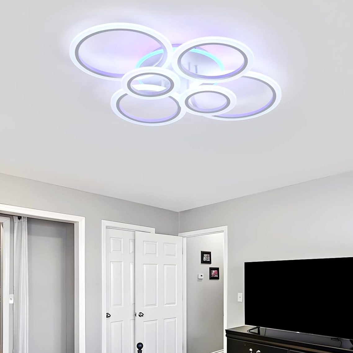 LED осветително тяло 4+2 CIRCLE RGB Бяло Еквивалент 600W Дистанционно