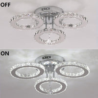 LED осветително тяло кристал 3 RINGS с дистанционно, еквивалент 300W